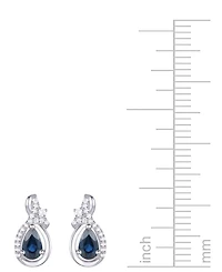 Emerald (1/2 ct. t.w.) & Diamond (1/10 Pear Drop Earrings 14k Gold (Also Ruby Sapphire)