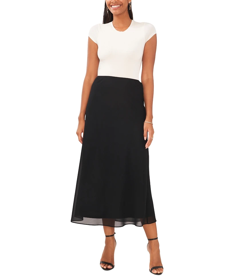 Msk Midi A-Line Skirt