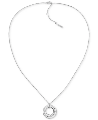 Calvin Klein Gold-Tone Ck Spiral Pendant Necklace, 22" + 2" extender