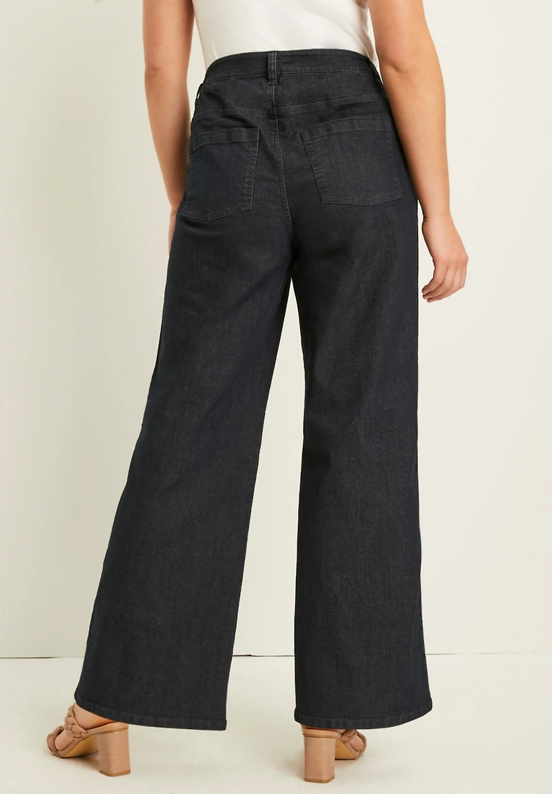 June + Vie Women's Curvie Fit Wide-Leg Jeans