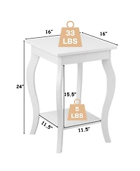 Gouun Set of 2 Accent Side Tables with Shelf