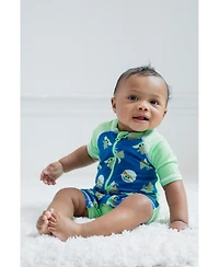 The Mandalorian Toddler Boys Star Wars Yoda Half Zip Up One Piece Bathing Suit