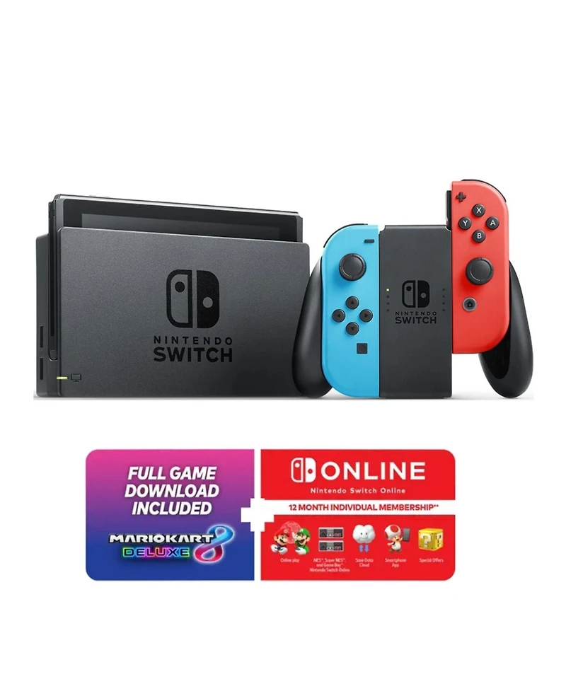 Switch with MarioKart 8 Bundle in Black with Accessories