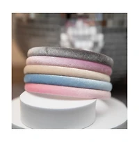 Classic Thin Padded Headband Set - Tan + Purple + Grey