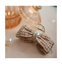 Large Clip - Tan Checkered Pearl