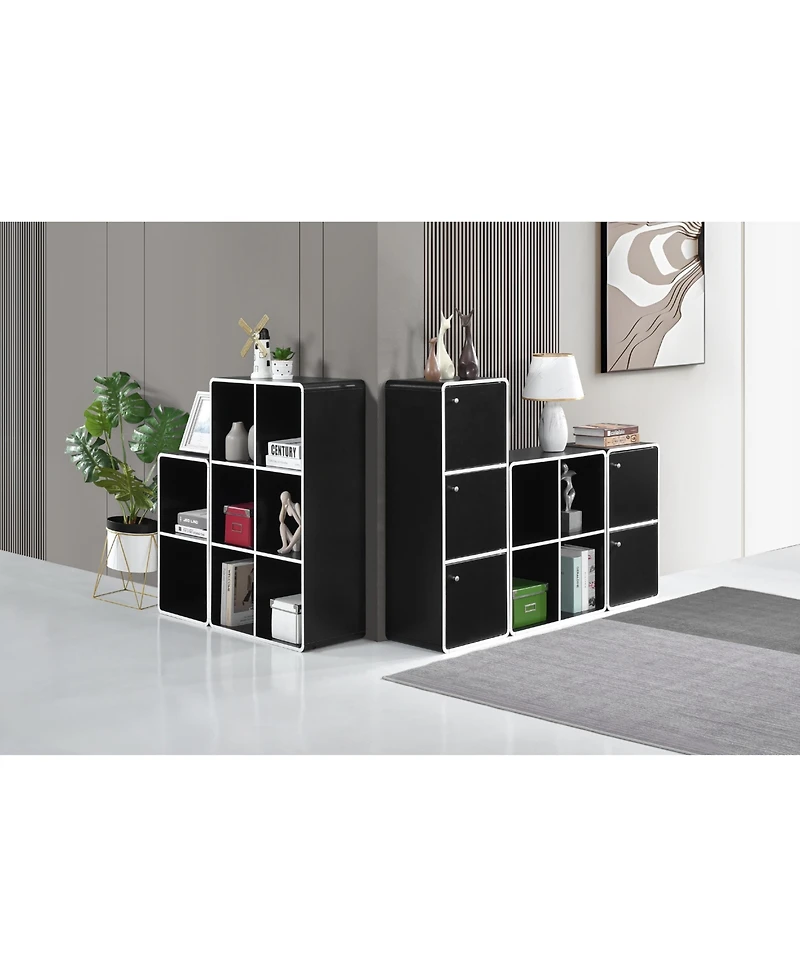 Kings Brand Furniture Dothan Wood -Cubed Closed Bookcase