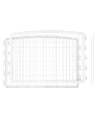 Iris Usa 24'' Pet Playpen 2 Panel Add-On with Connecting Rods, Dog Playpen, Puppy Small Medium Dogs, Heavy-Duty Molded Plastic, Rust-Free, White