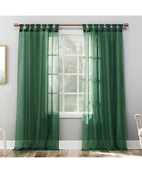 Krista Holiday Twist Tab Sheer Top Curtain Panel