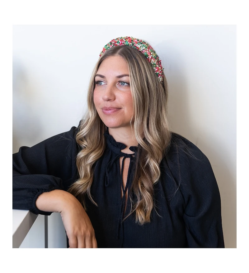 Limited Edition All That Glitters Headband - Christmas Red + Green