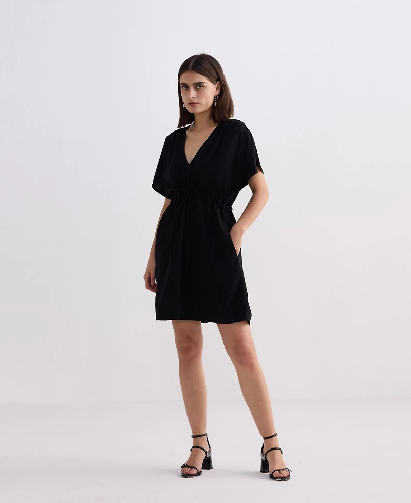 Reistor Women's Short gathered Dress Black