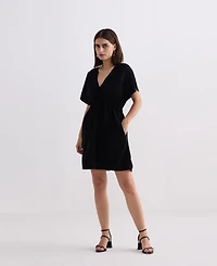 Reistor Women's Short gathered Dress Black