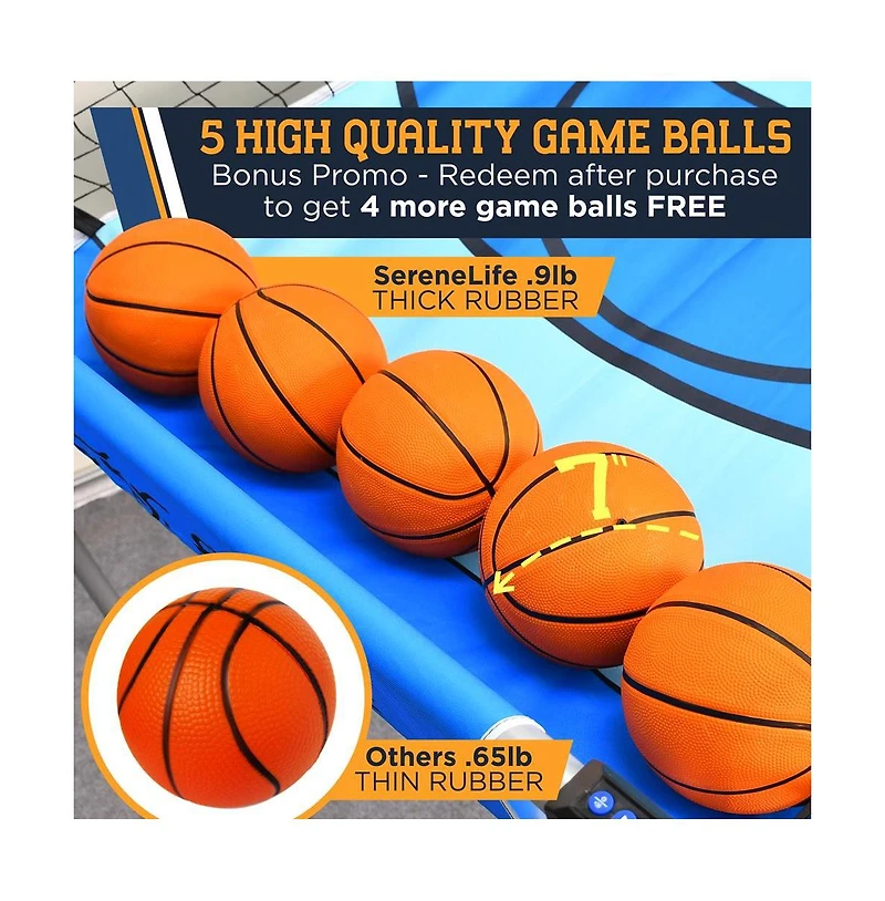 SereneLife Dual Shot Basketball Arcade Game with Led Scoreboard, Indoor/Outdoor