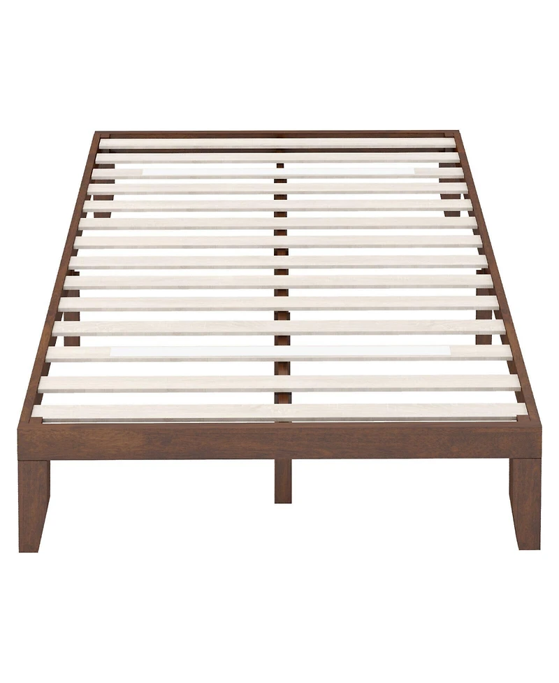 Gouun 14 Inch Full Size Wood Platform Bed Frame with Wood Slat Support