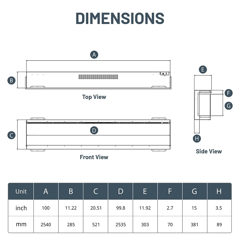 Mondawe 70" Tv Stand with 36" Electric Fireplace With Remote Control,White
