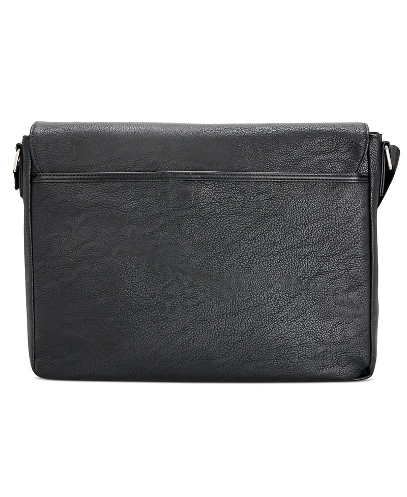 Tommy Hilfiger Men's Pebble Faux-Leather Leo Messenger Bag