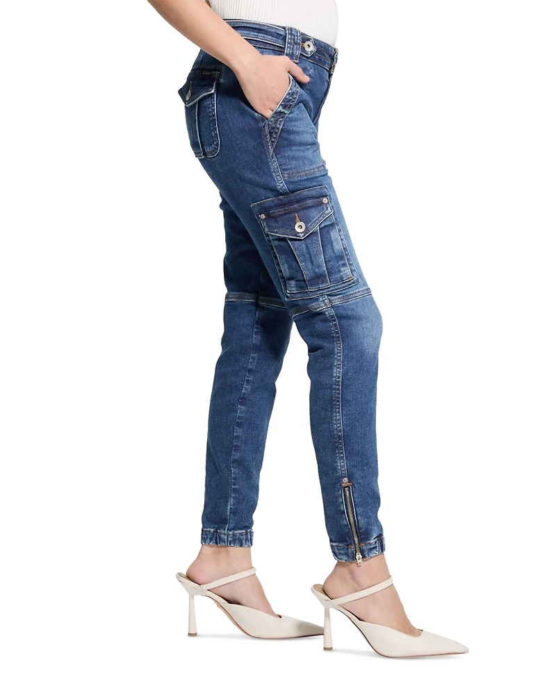 Guess Women's Cadet Mid-Rise Skinny Cargo Jeans