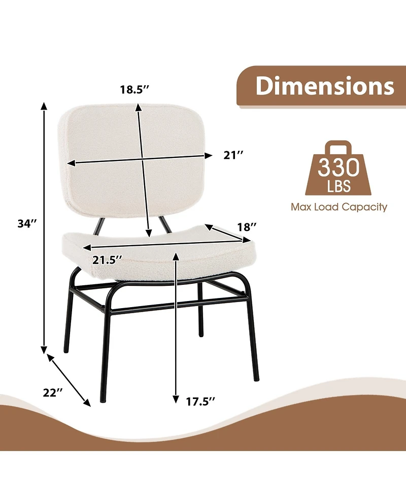 Gouun Upholstered Accent Chair Sherpa Reading Chair with Sponge Padding