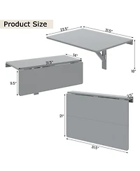 Gouun 31.5 x 23.5 Inch Wall Mounted Folding Table for Small Spaces