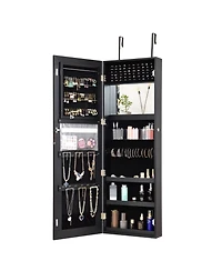 Gouun Lockable Storage Jewelry Cabinet with Frameless Mirror