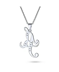 Bling Jewelry Script Alphabet Initial Pendant Necklace with Pave Cz - Sterling Silver