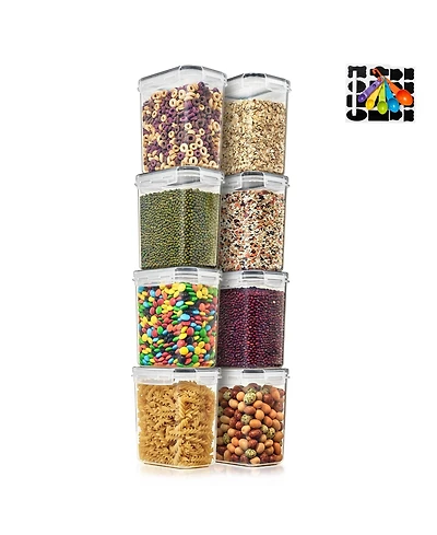 Sorbus 8 Pack (1.6L/54.10 Oz) Airtight Food Storage Containers with Locking Lids, Measuring Spoons & Labels