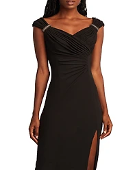Tadashi Shoji Women's Keene Pearl Accent Gown