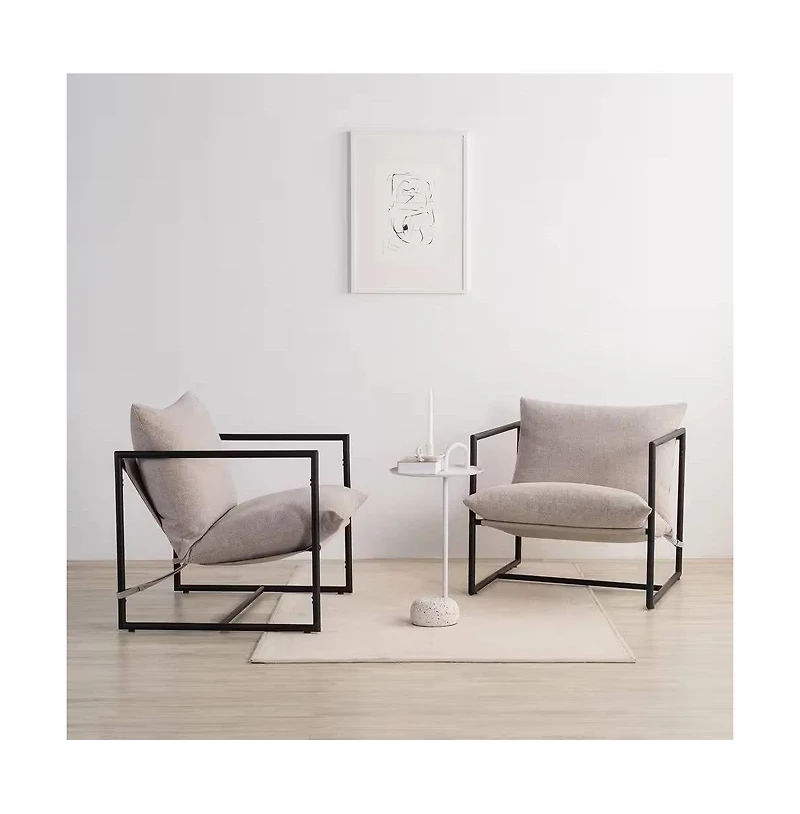 Slickblue Modern Upholstered Accent Chair with Metal Frame