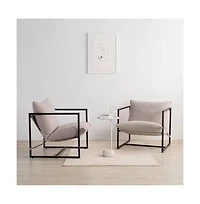 Slickblue Modern Upholstered Accent Chair with Metal Frame