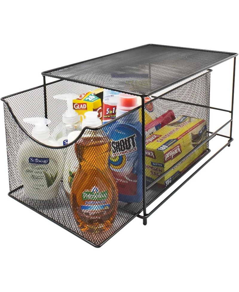 Sorbus Metal Mesh Cabinet Organizer with Pull-Out Drawers - Ideal for Countertop, Cabinet, Pantry, Under the Sink