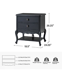 Hulala Home Penny Traditional Nightstand with Solid Wood Legs
