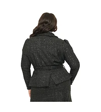 Unique Vintage Plus 1940s Tweed Belted Jacket