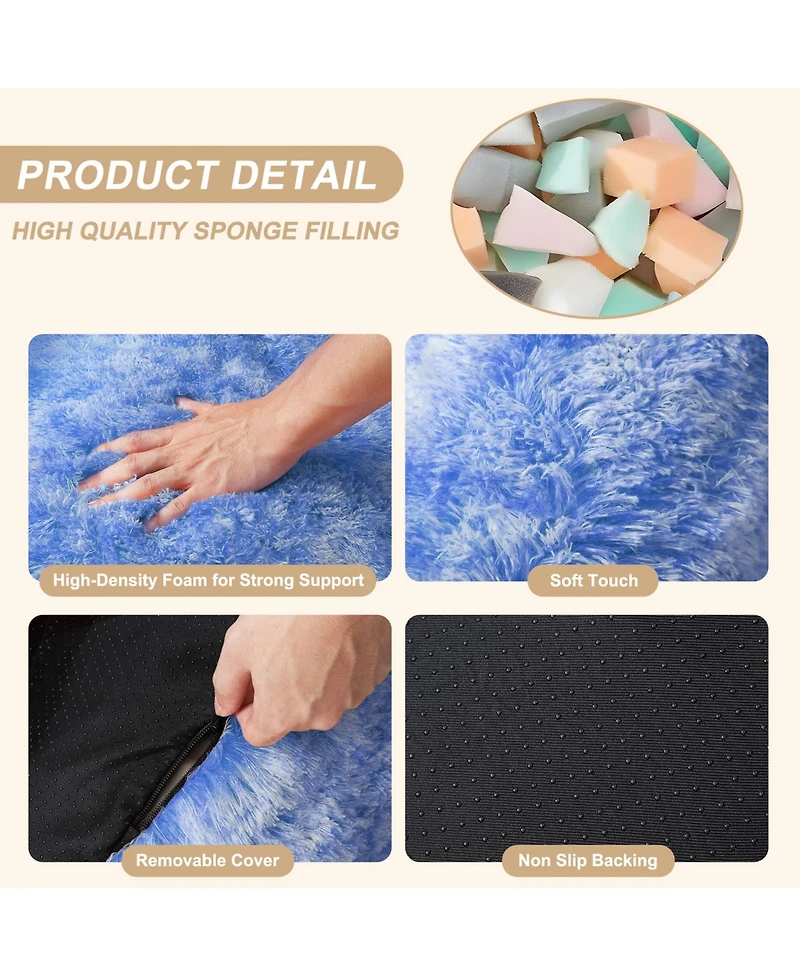 gaomon Faux Fur Bean Bag Chair for Adults, Soft Plush Couch with Armrests, Fluffy Lazy Sofa Living Room & Reading