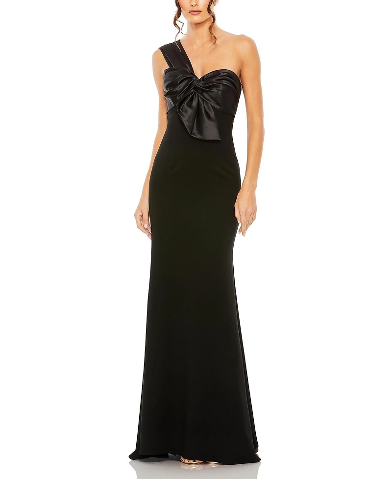 Mac Duggal Women's One Shoulder Draped Trumpet Gown