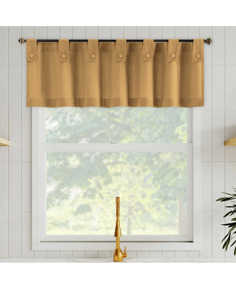 Archaeo Cotton Blend Button Tab Top Cafe Curtain Valance