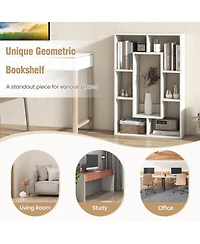 Gouun 7-Cube Geometric Bookshelf Modern Decorative Open Bookcase