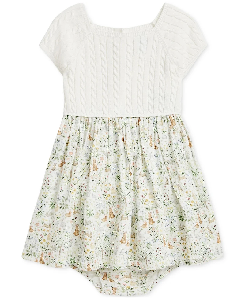 Polo Ralph Lauren x Riley Sheehey Baby Girls Cotton Cable-Knit Dress