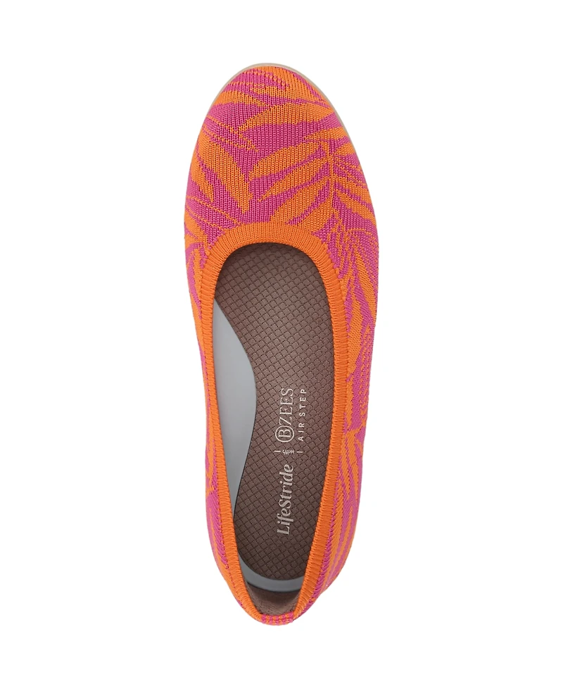 LifeStride Women's Kit 2 Washable Round Toe Ballerina Flats