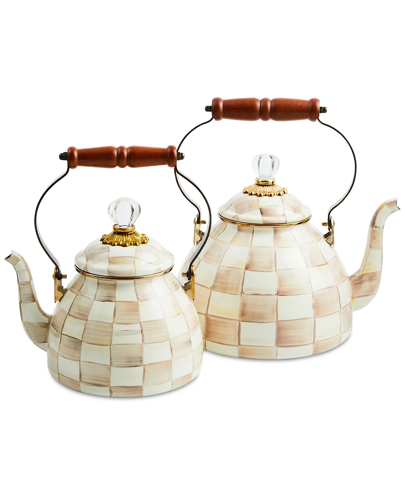Mackenzie-Childs Mocha Check 3-Qt. Tea Kettle