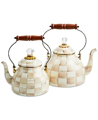 Mackenzie-Childs Mocha Check 3-Qt. Tea Kettle