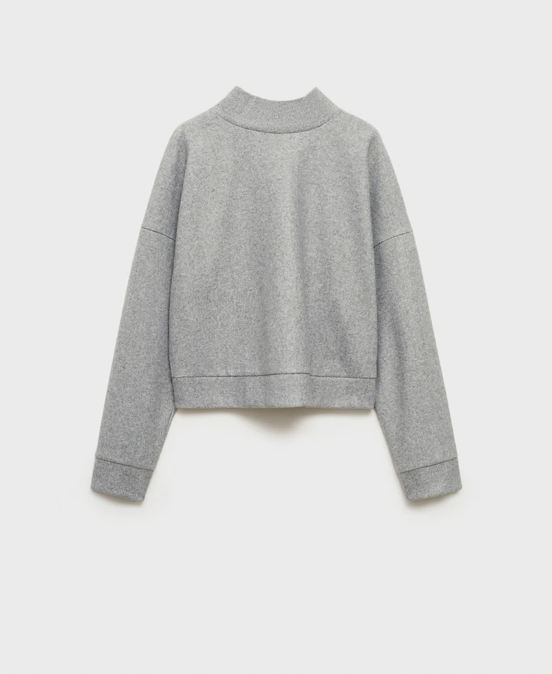 Mango Women's Turtleneck Plush Sweatshirt