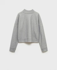 Mango Women's Turtleneck Plush Sweatshirt