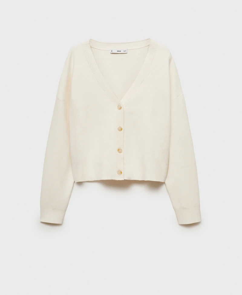 Mango Women's V-Neck Knit Cardigan