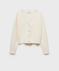 Mango Women's V-Neck Knit Cardigan