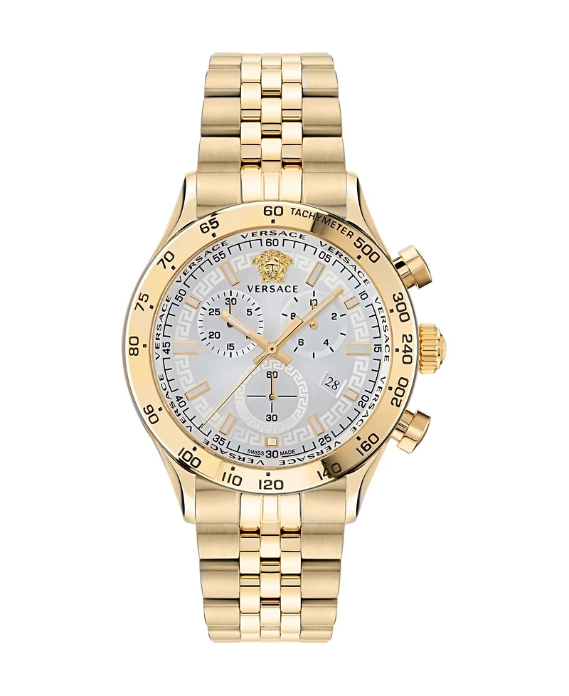 Versace Men's Hellenyium Ip Yellow Gold Stainless Steel Bracelet Watch, 44mm