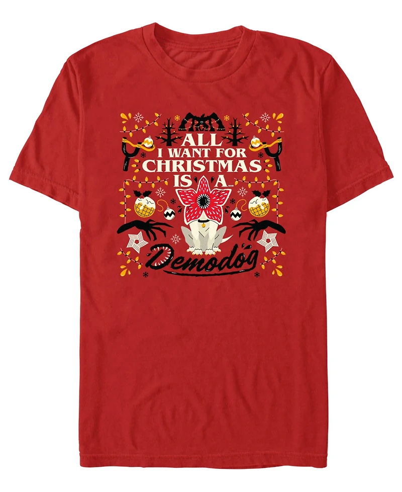 Fifth Sun Men's Christmas Demodog Short Sleeve T-Shirt