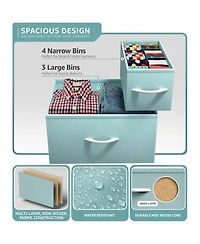 Sorbus Dresser with 7 Drawers - Storage Chest Organizer Steel Frame, Wood Top, Handles, Fabric Bins