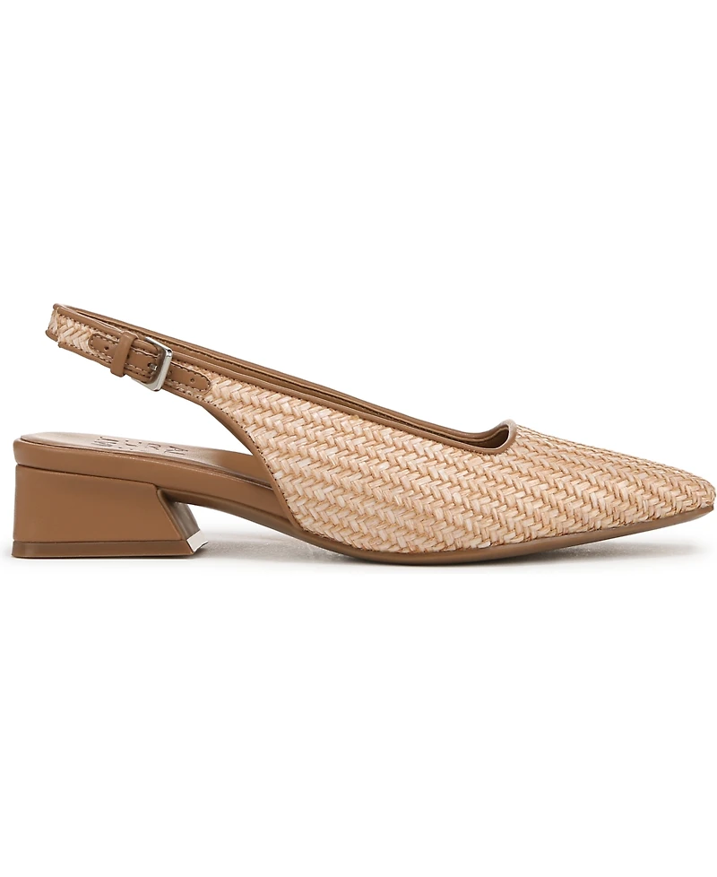 Naturalizer Women's Ginger 2 Snip Toe Asymmetrical Low Block Heel Slingbacks