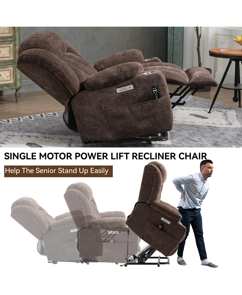 Mondawe Chenille Power Lift Recliner Chair