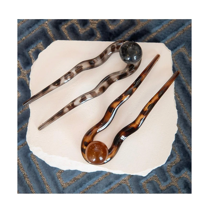 French Hair Pin Set - Tortoise + Pearl