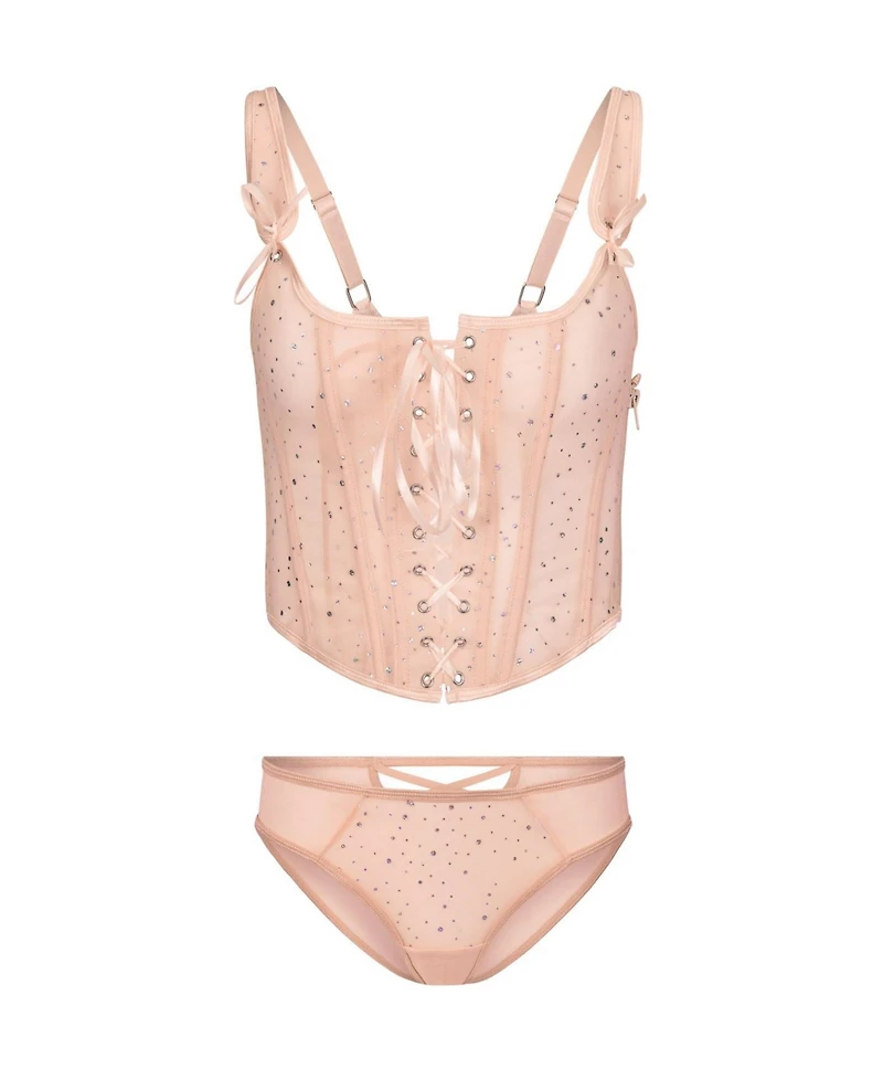 Adore Me Plus Diamond Corset & Panty Set